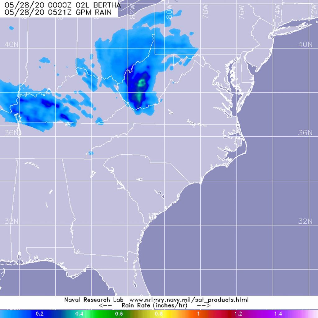 GPM image of Bertha