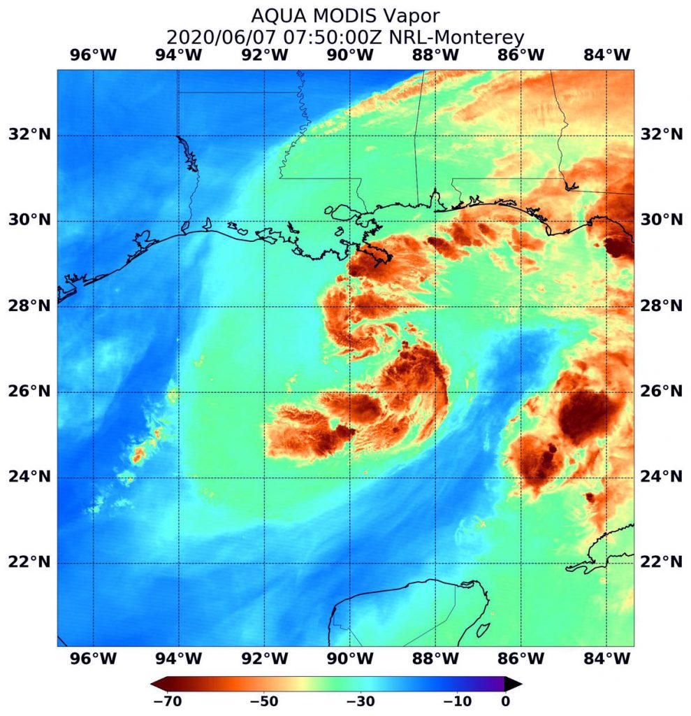 Water vapor image of Cristobal