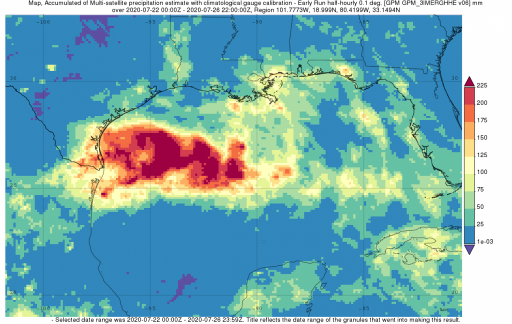 IMERG data of rainfall from Hanna