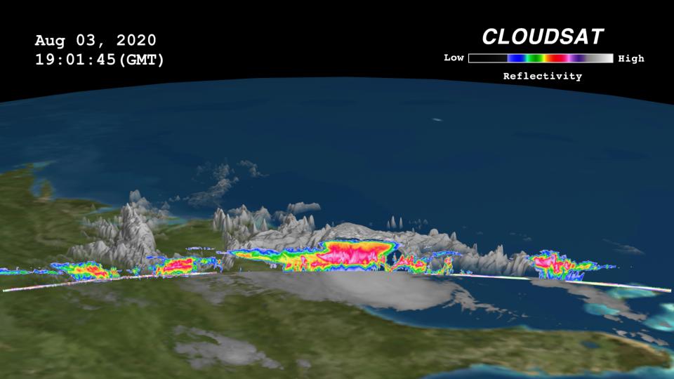 Slice from Cloudsat image of Isaias