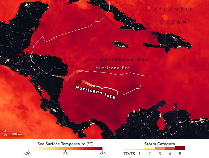 This map shows sea surface temperatures on Nov. 15,