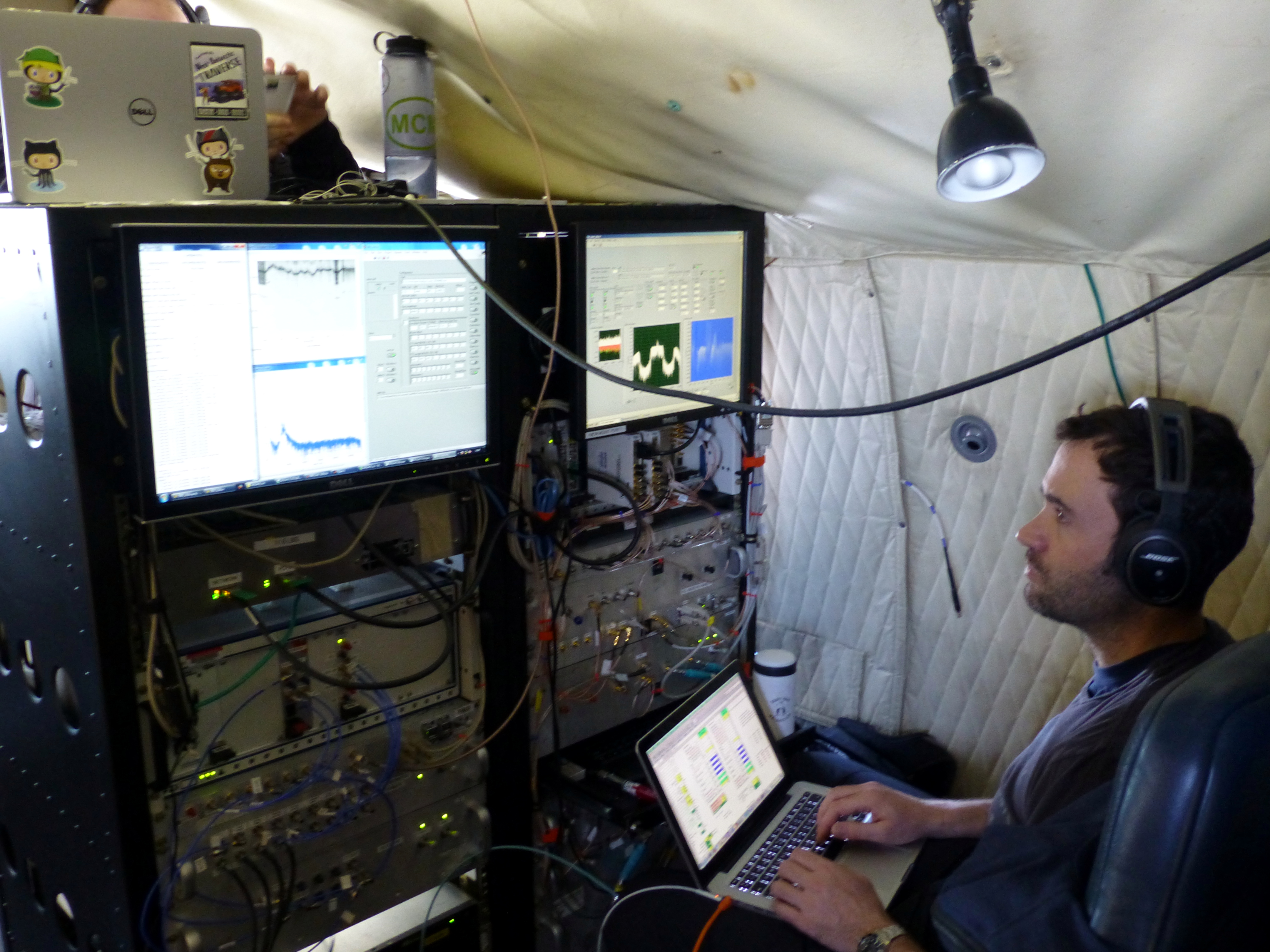 Racks containing instrument hardware aboard the P-3