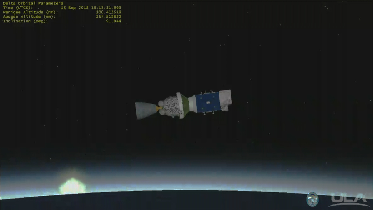 Animation still of second stage engine cutoff-1 (SECO-1). Image credit: NASA TV