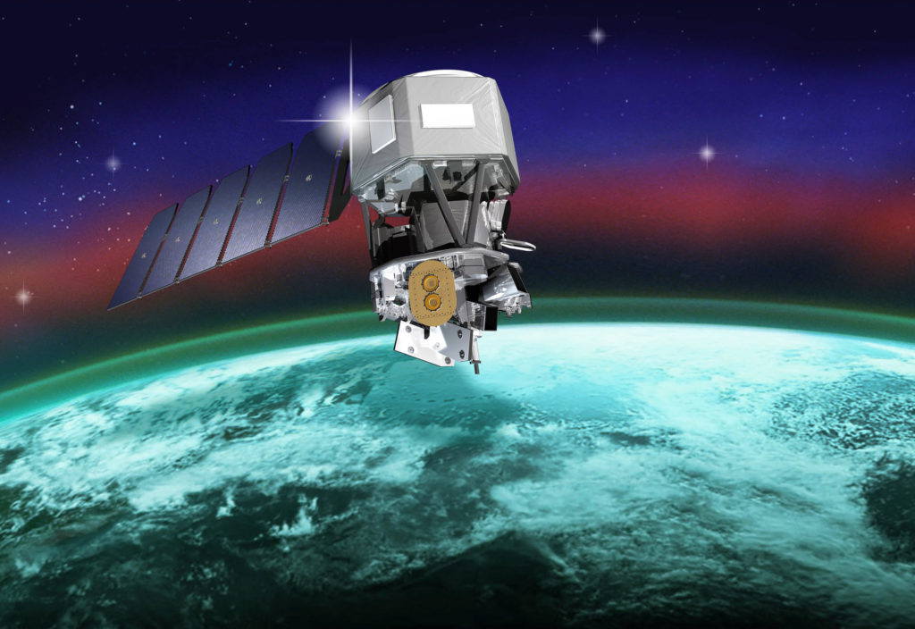 This illustration depicts NASA's Ionospheric Connection Explorer, or ICON, satellite that will study the frontier of space: the dynamic zone high in our atmosphere where terrestrial weather from below meets space weather from above. Photo credit: NASA