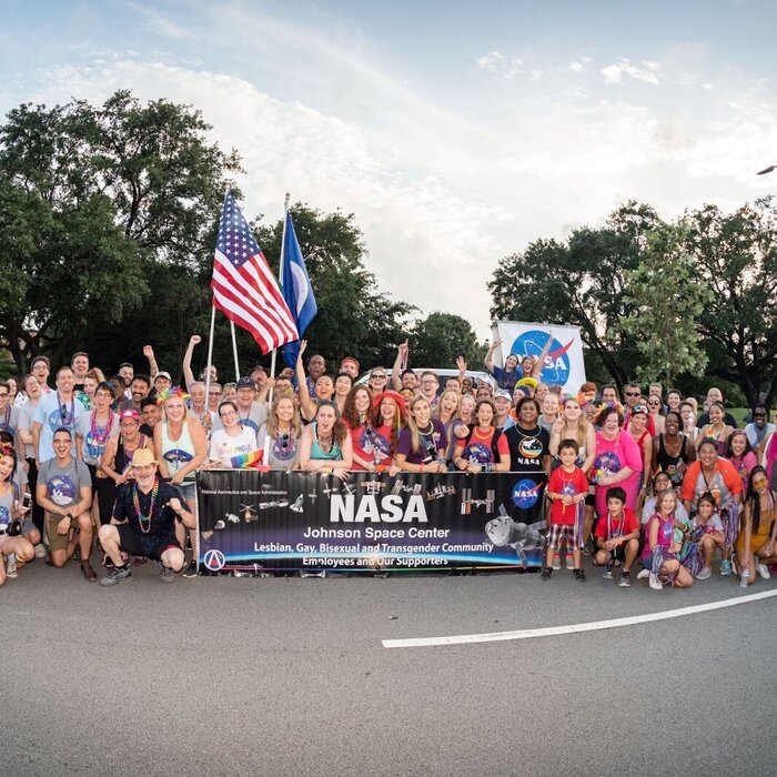 The theme for the 2019 Houston Pride celebration was ‘The Summer of ’69,’ celebrating the 50th anniversary of Apollo 11. Space exploration and the importance of NASA to the Houston community was showcased throughout the festival and parade. (NASA Johnson Space Center).