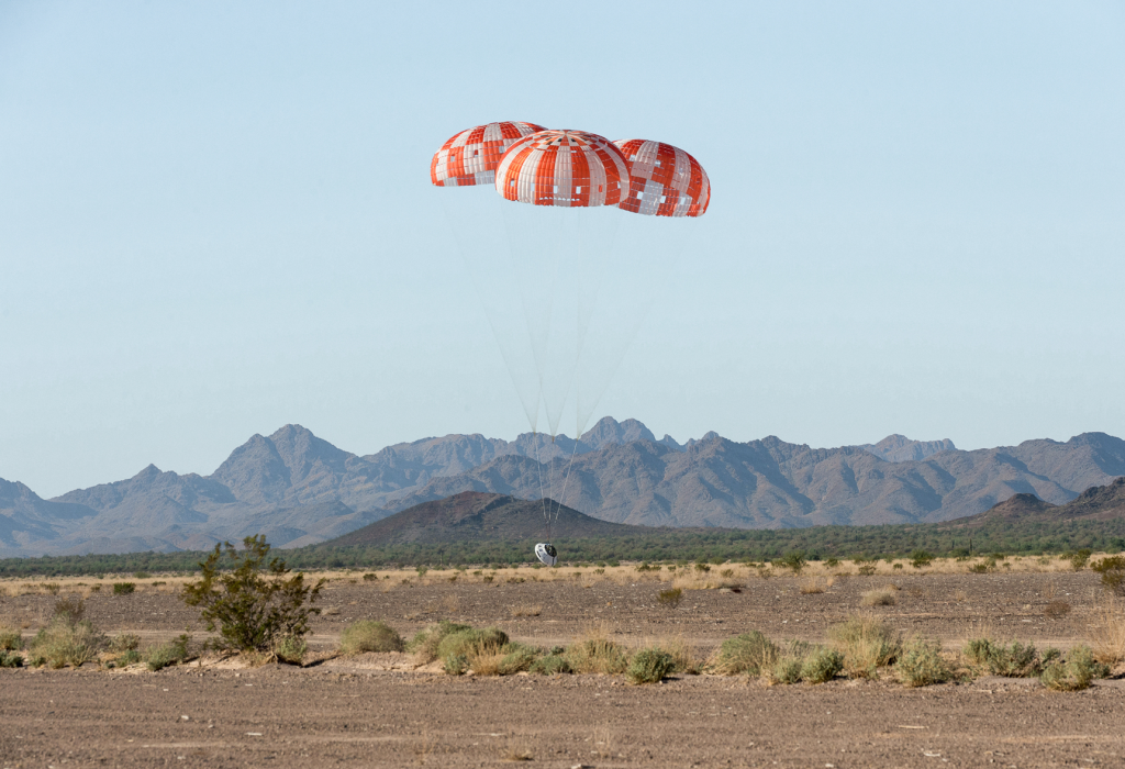 NASA completed the final test to qualify Orion’s parachute system for flights with astronauts, checking off an important milestone on the path to send humans on missions to the Moon and beyond in September 2018. (NASA/Wallops Flight Facility).