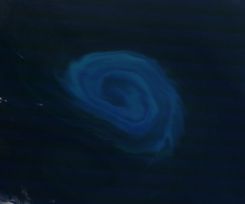 Image Description: Off the coast of South Africa, phytoplankton bloom colored the waters with a swirl of turquoise, blue and white. The phytoplankton illuminate deep blue water in a spiral shape, similar to a galaxy. Image Credit: Credit: NASA/GSFC/Jeff Schmaltz/MODIS Land Rapid Response Team.