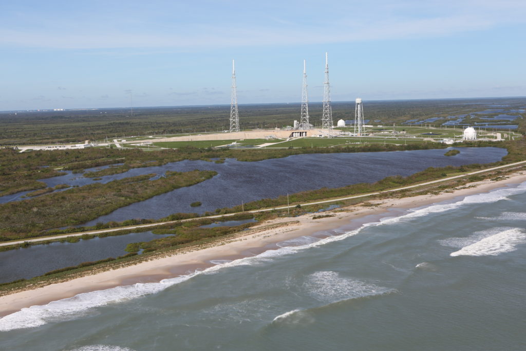 KSC damage assessment and recovery team surveys the damage at the Kennedy Space Center on October 8, following Hurricane Matthew.