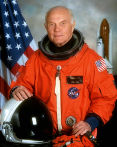 Astronaut and U.S. Senator John Glenn's official portrait for space shuttle mission STS-95.