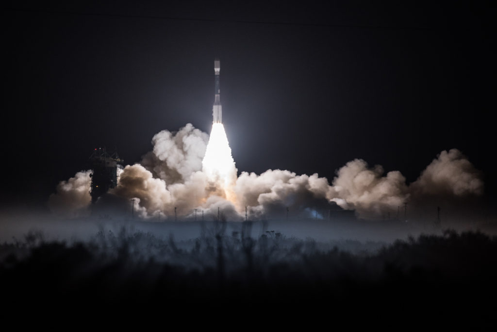 Liftoff of the United Launch Alliance Delta II rocket with NOAA's JPSS-1 satellite at 1:47 a.m. PST on Nov. 18 from Vandenberg Air Force Base in California.