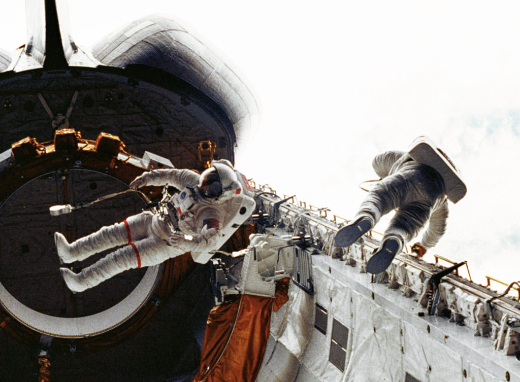 First Space Shuttle Spacewalk