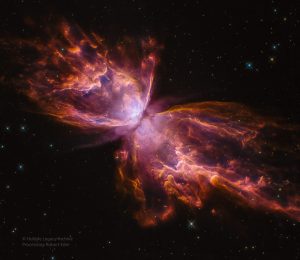 An image of the Butterfly Nebula captured by the Hubble Space Telescope in 2009.