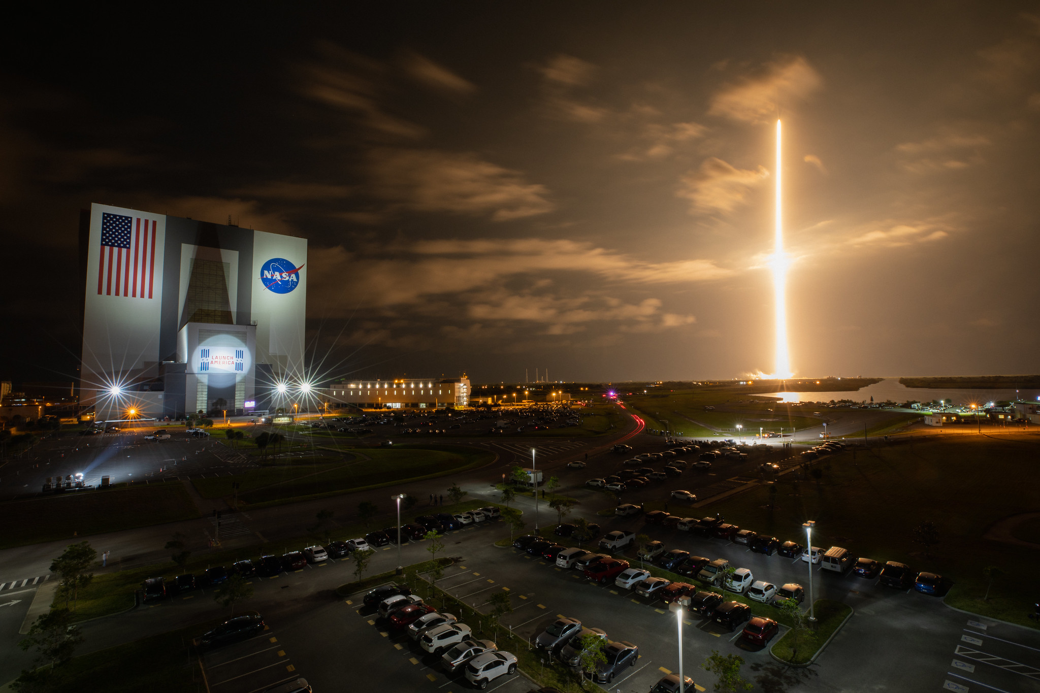 A SpaceX Falcon 9 rocket soars upward from Launch Complex 39A at NASA’s Kennedy Space Center in Florida on April 23, 2021.