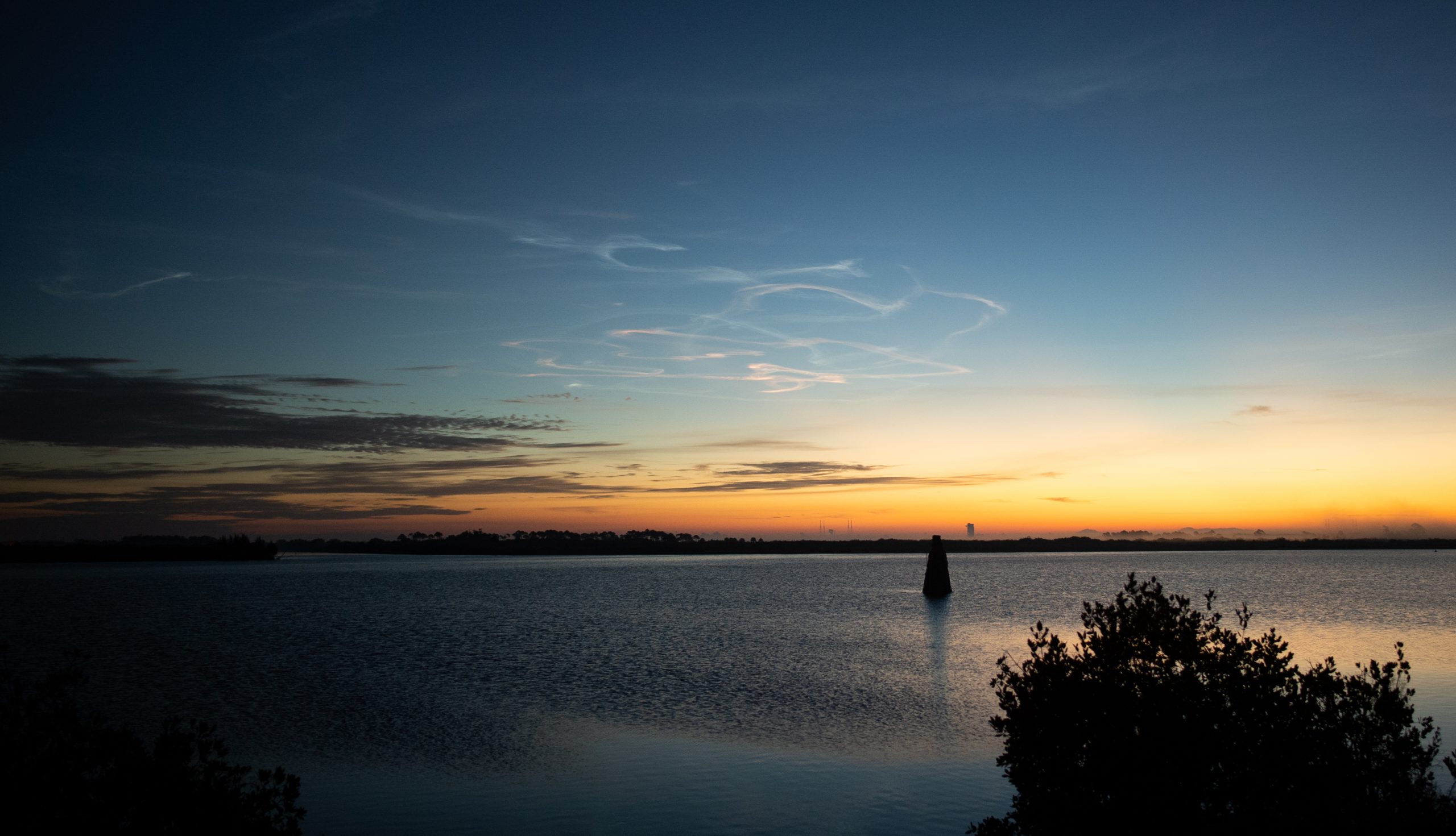 Rocket contrails in the sky.