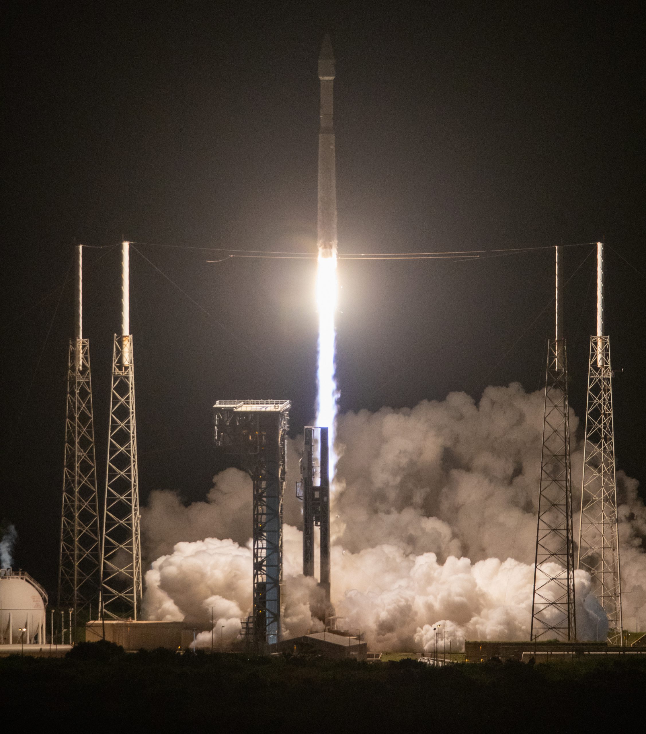 A United Launch Alliance V 401 rocket, with NASA’s Lucy spacecraft atop, powers off the pad at Cape Canaveral Space Force Station’s Space Launch Complex 41 in Florida at 5:34 a.m. EDT on Saturday, Oct. 16, 2021. 