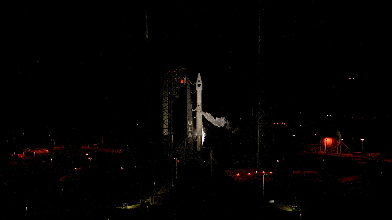 A United Launch Alliance Atlas V 401 rocket with NASA's Lucy spacecraft is on the pad at Space Launch Complex-41 at Cape Canaveral Space Force Station in Florida.