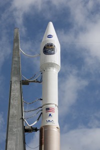 Atlas V rocket with MMS patch on the payload fairing