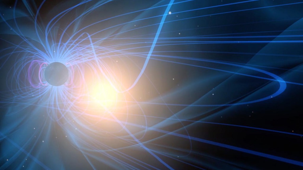 Screen capture from video visualization of magnetic reconnection for the MMS mission movie trailer