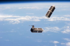 The small Planet Labs satellites included in Cygnus' cargo are similar to those pictured here, part of a constellation launched into orbit earlier this year from the International Space Station. Credit: NASA