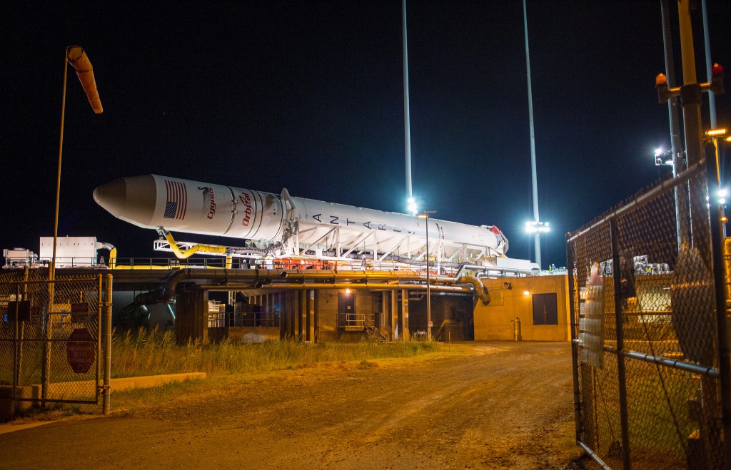 Antares rocket rolls out to launch pad