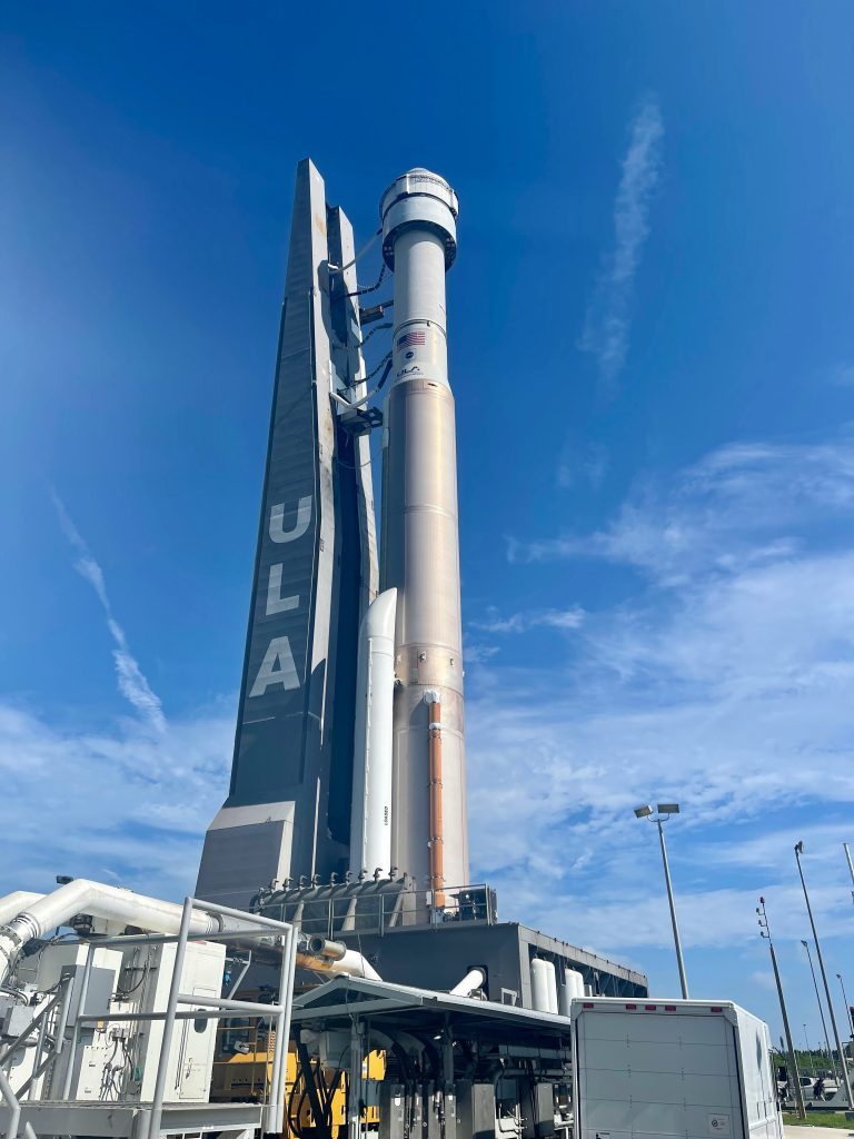 On July 29, 2021, Boeing’s CST-100 Starliner spacecraft and the United Launch Alliance Atlas V rocket rolled out of the Vertical Integration Facility to the launch pad at Space Launch Complex-41 on Cape Canaveral Space Force Station in Florida. Starliner will launch on the Atlas V for Boeing’s second uncrewed Orbital Flight Test (OFT-2) for NASA’s Commercial Crew Program. OFT-2 is an important uncrewed mission designed to test the end-to-end capabilities of the new system for NASA’s Commercial Crew Program.