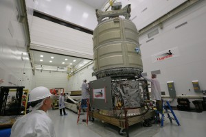 The Cygnus cargo spacecraft. Credit: NASA Wallops/Patrick Black