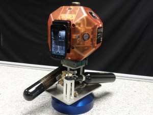 Photo of Smart SPHERES, a prototype free-flying space robot headed to the International Space Station aboard Orb-2's Cygnus. Credit: NASA