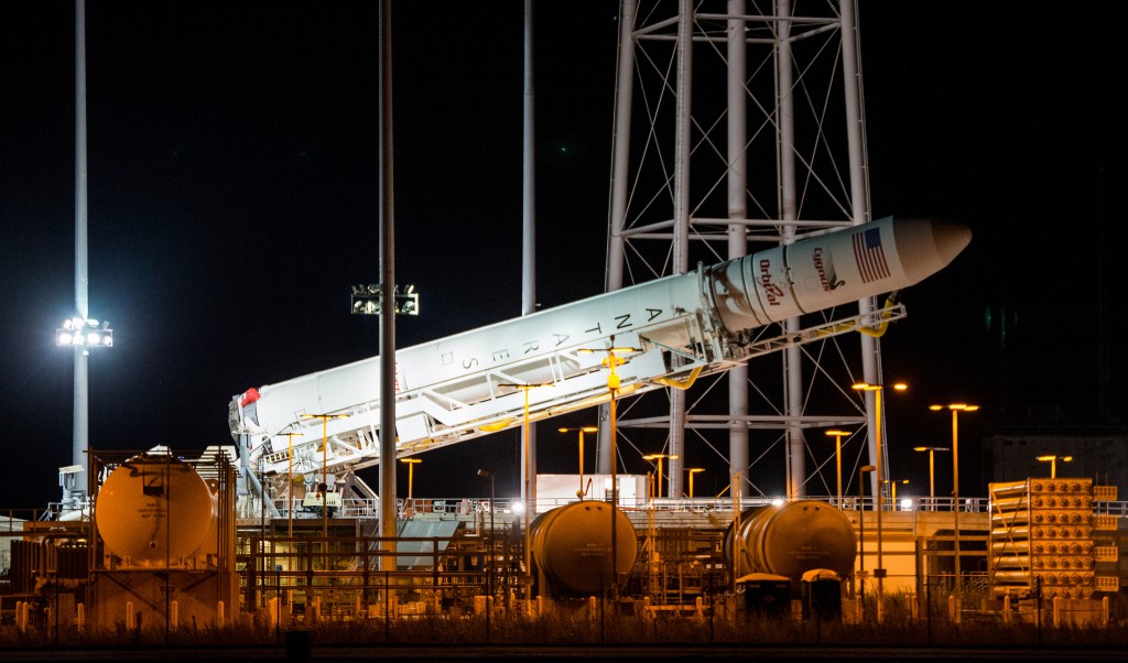 Antares raised into vertical position