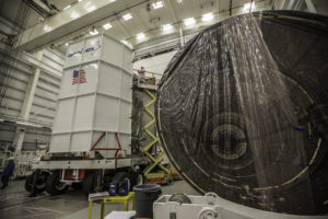 Empty Cygnus spacecraft with covering