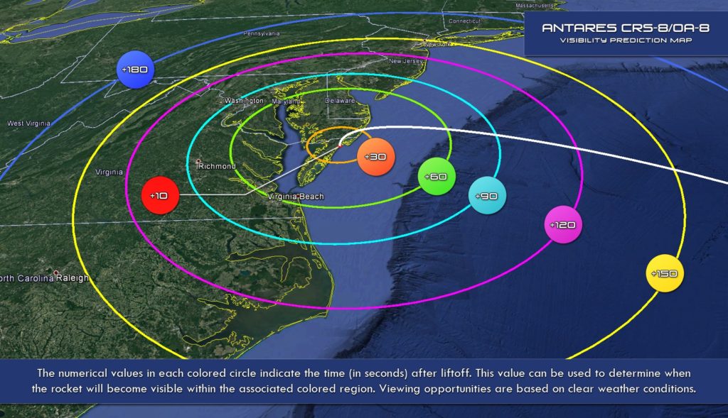 Launch Visibility Map for OA-8