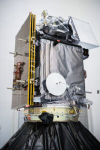 NASA's PACE spacecraft is fitted to the payload adapter.