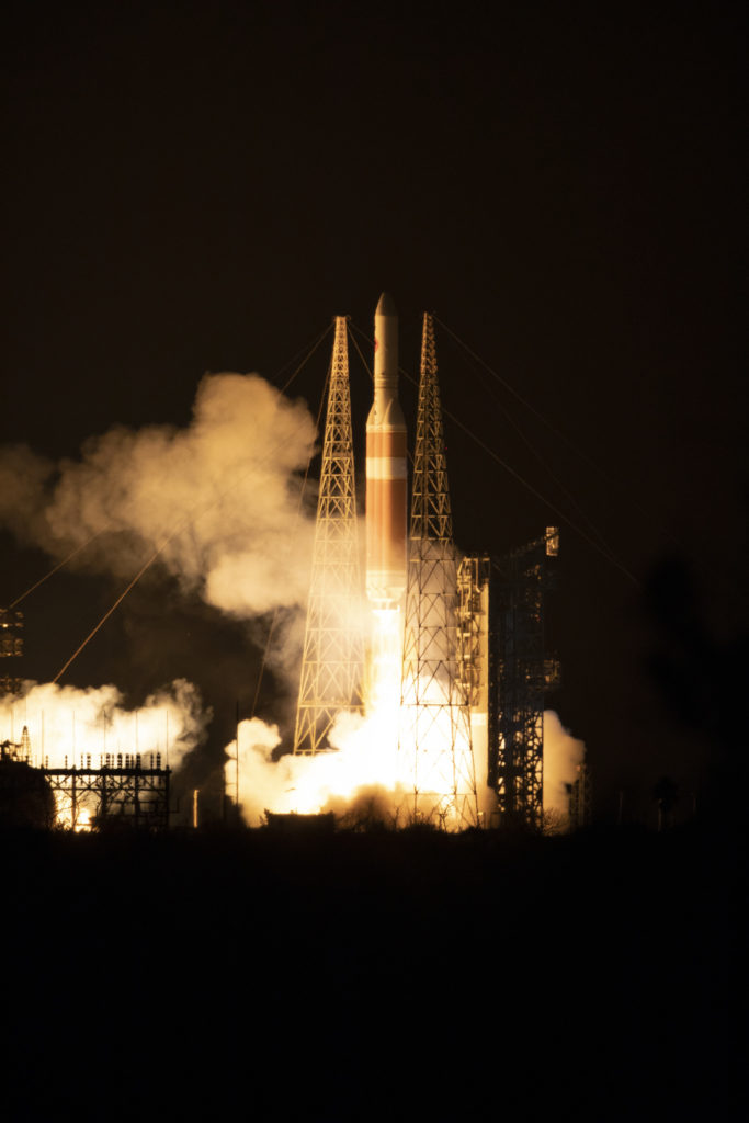 At Cape Canaveral Air Force Station's Space Launch Complex 37, the Delta IV Heavy rocket with NASA's Parker Solar Probe, lifts off at 3:31 a.m. EDT on Sunday, Aug. 12, 2018. 