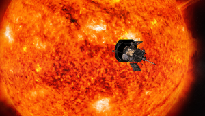 Illustration of Parker Solar Probe facing the Sun