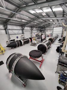 Shown here are the two Rocket Lab Electron rockets planned to launch a constellation of four storm-tracking CubeSats for NASA from Launch Complex 1 in Mahia, New Zealand. 