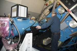 The FLITECAM and HIPO instruments getting installed on SOFIA's telescope. Photo: NASA/Carla Thomas