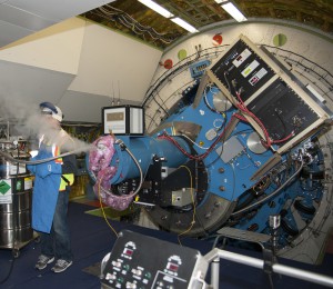 SOFIA's instruments are cooled with liquid helium. Photo: NASA/Carla Thomas 