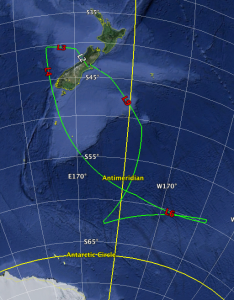 SOFIA’s flight path on July 13, 2015. SOFIA flew as far south as 62 degrees.