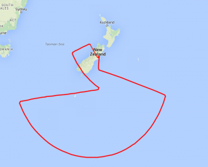 SOFIA’s flight path on July 12, 2015. Each turn of the aircraft is called a new “leg” of the flight. 