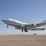 SOFIA takes off from its base of operations at NASA’s Armstrong Flight Research Center’s Building 703 in Palmdale, California.