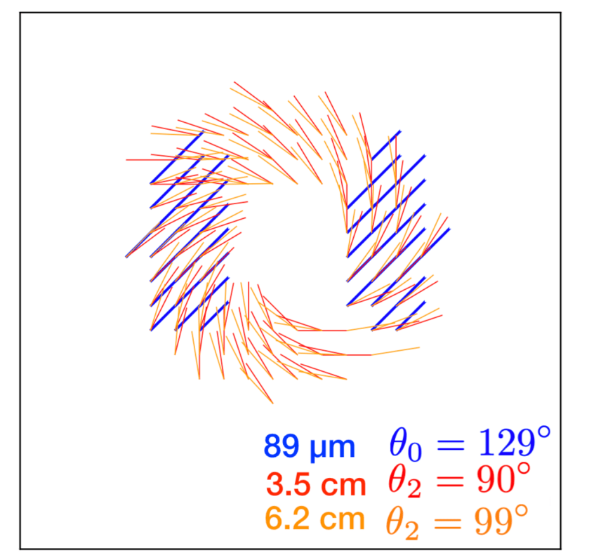 Orientations of the magnetic field within the starburst ring of NGC 1097