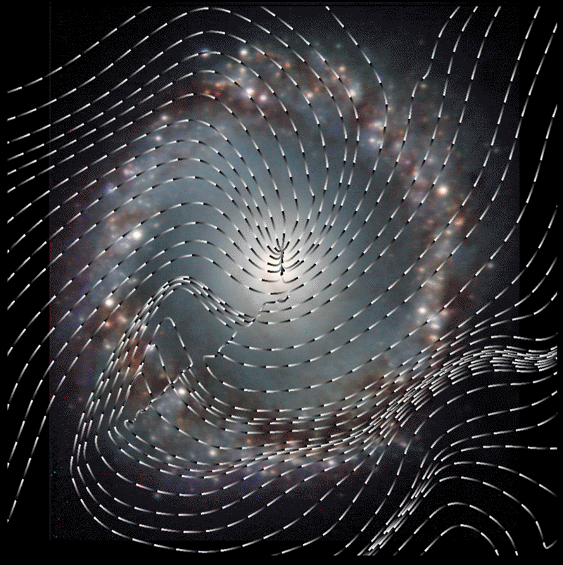 Animation showing streamlines over NGC 1097