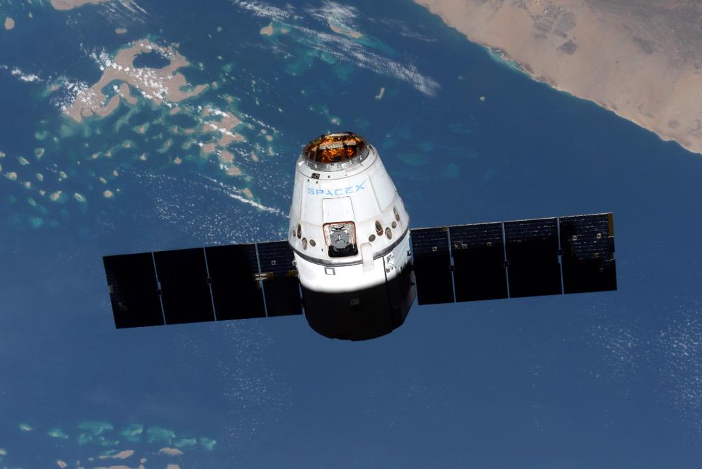 The SpaceX Dragon arrives