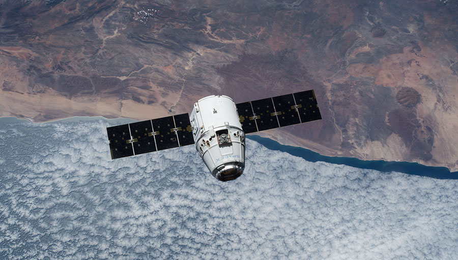 The SpaceX Dragon cargo spacecraft 