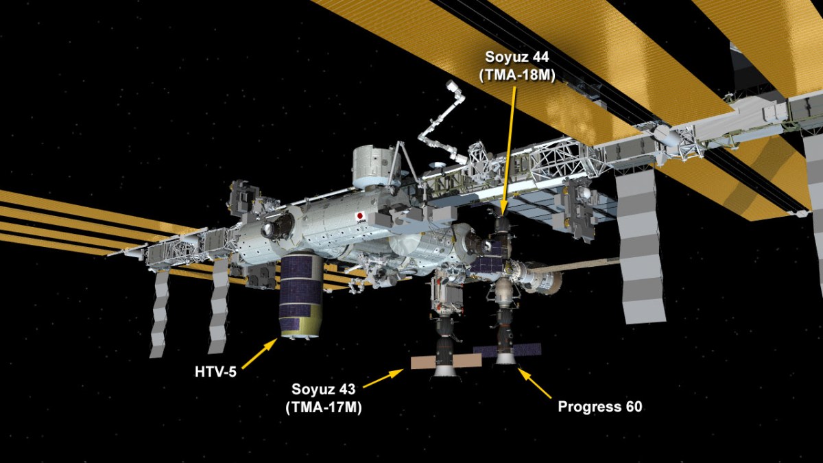 Soyuz With Three Crew Undocks and Expedition 45 Begins