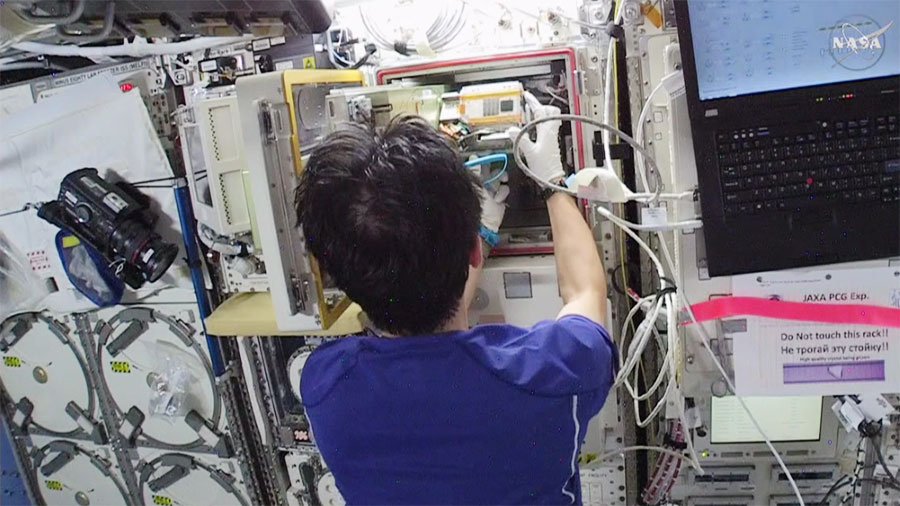 Station Crew Works Life Science Before New Crew Arrives