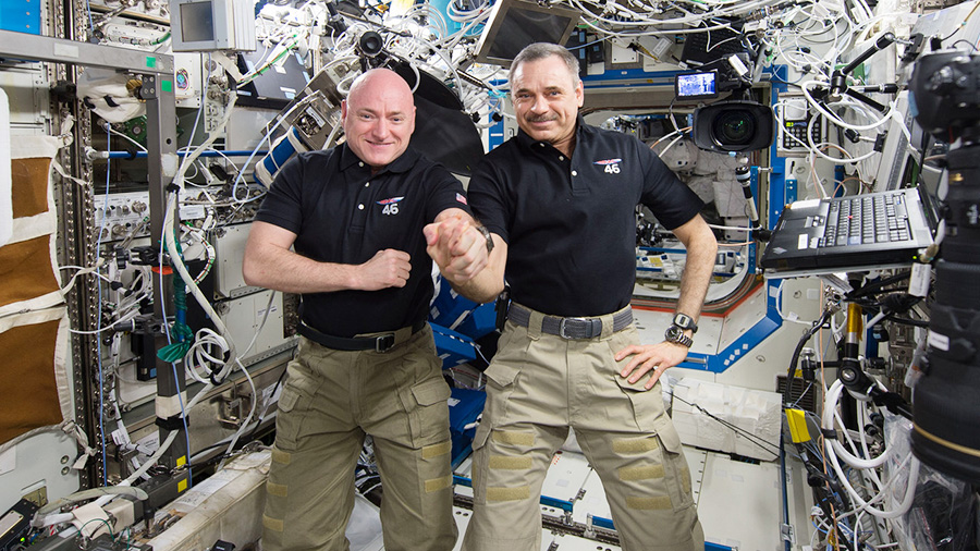 Scott Kelly and Mikhail Kornienko