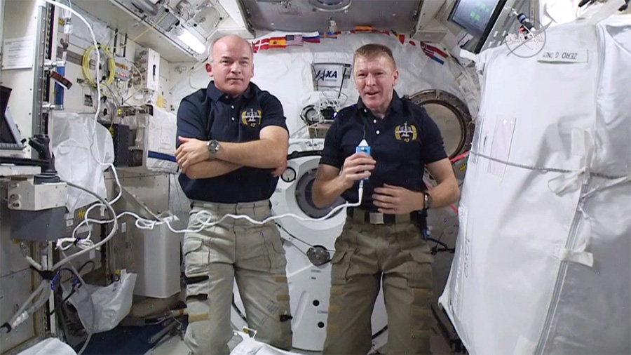 Astronauts Jeff Williams and Tim Peake