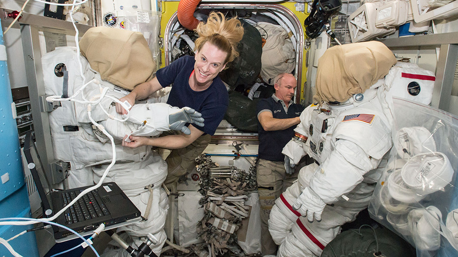 Astronauts Kate Rubins and Jeff Williams