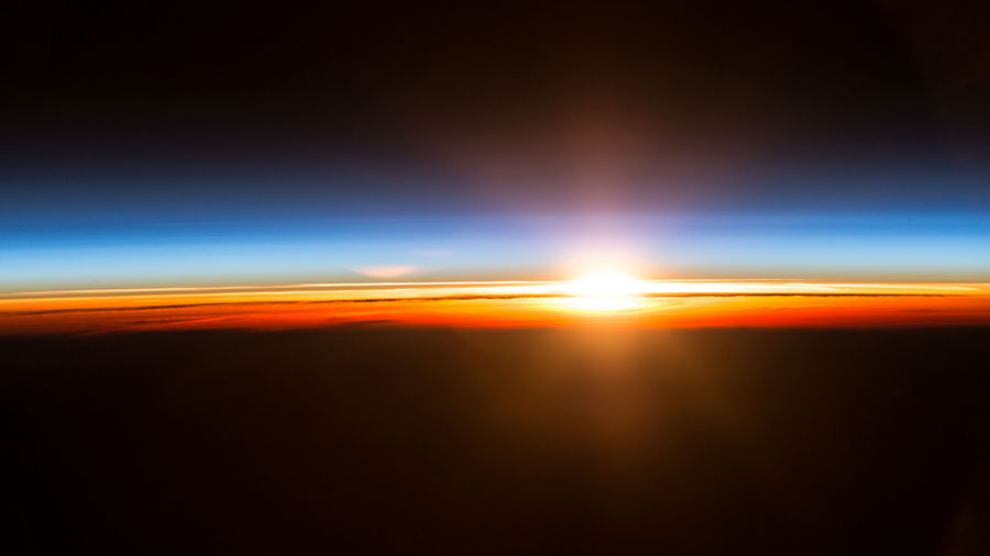 space station sunrise wallpaper