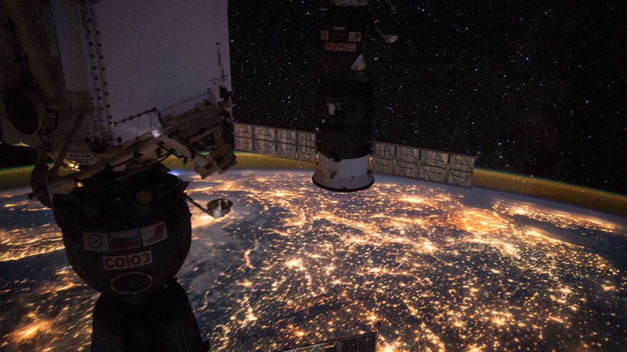 Night time View of Western Europe